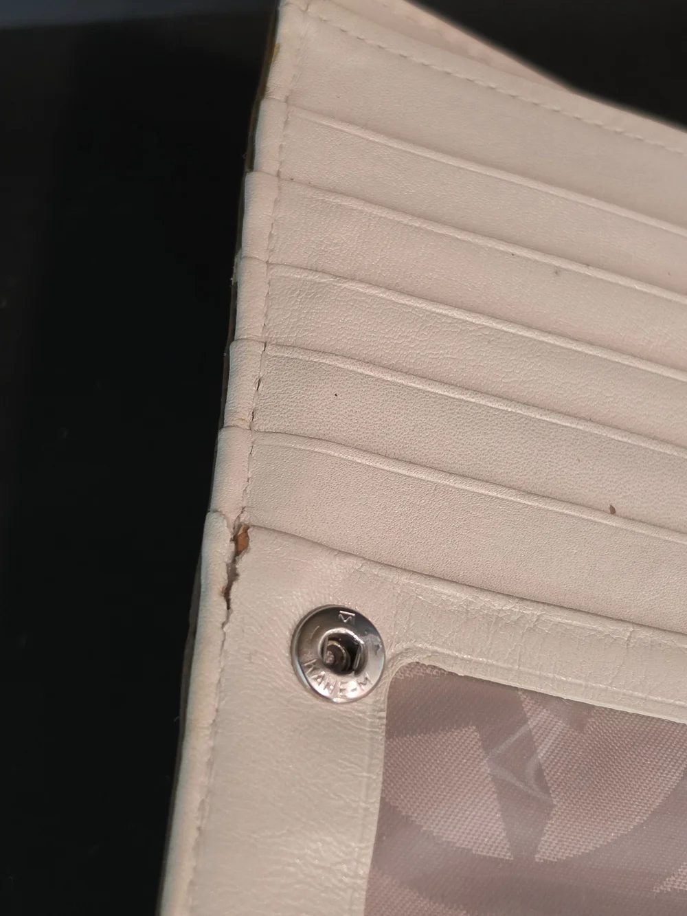 Michael Kors Cream Studded Leather Wallet Clutch